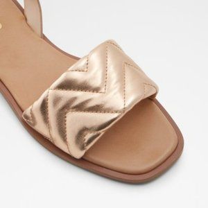 Aldo Flex Sandals, Rose Gold, Size 9, Flat, New w/o Tags, Cushioned Sole